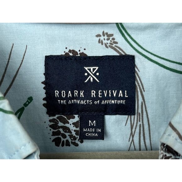 ROARK REVIVAL Blue Pinecone Graphic Button Up Shirt Top Mens Size Medium - Picture 4 of 9